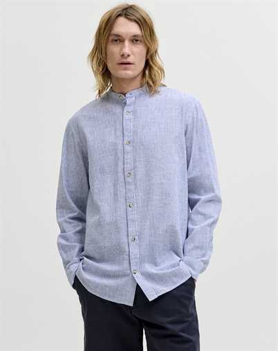 Jack & Jones - JJESummer Linen Blend Band Skjorte - Infinity